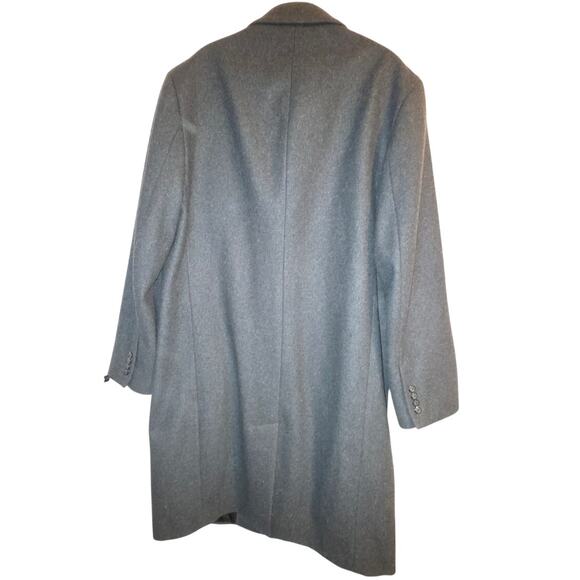 London Fog Men’s Charcoal Wool Blend Overcoat – Large/XL (44R–46R Est.) - Picture 2 of 9